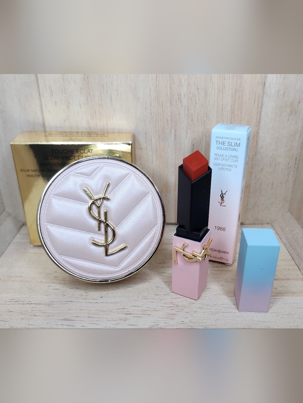 YSL Rouge Pur Couture "The Slim" Matte Lipstick- Touche Éclat Glow-Pact Cushion